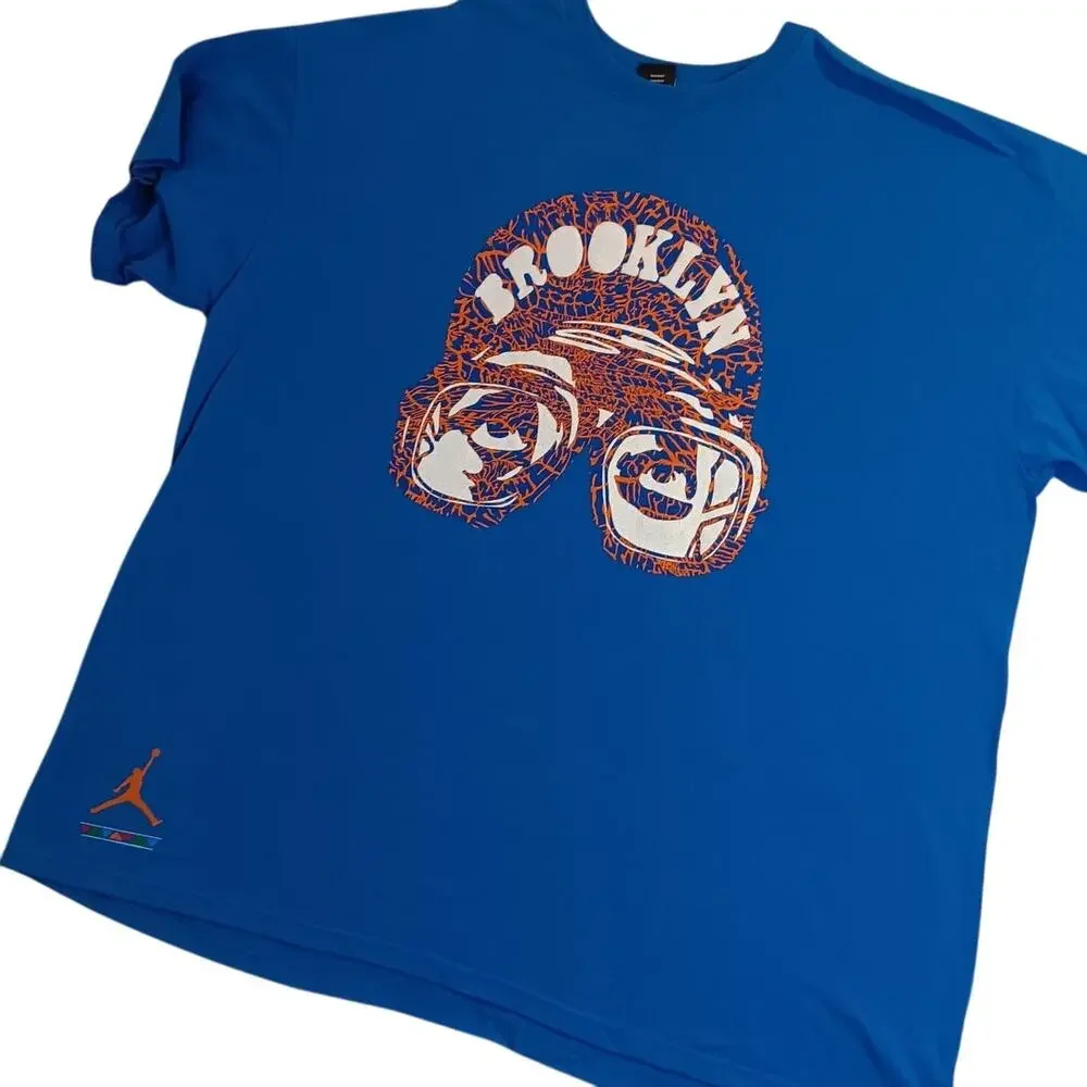 Nike Air Jordan Vintage Tee Mens 3XL Blue‎ Spike Lee Brooklyn Colors Basketball